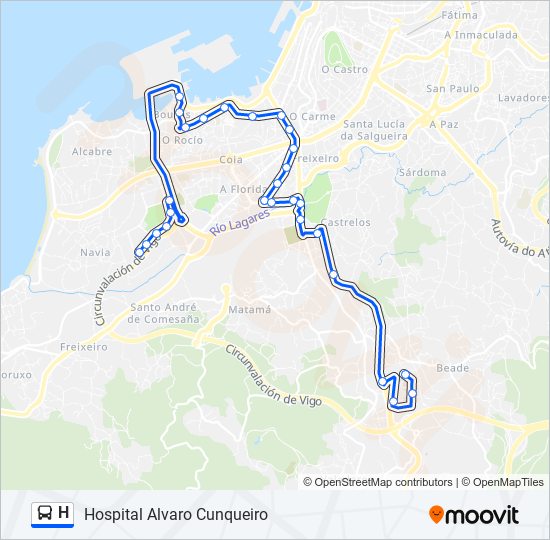 Mapa de H de autobús