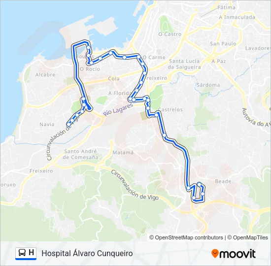 H Bus Line Map