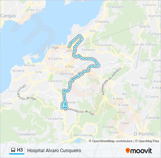 Mapa de H3 de autobús