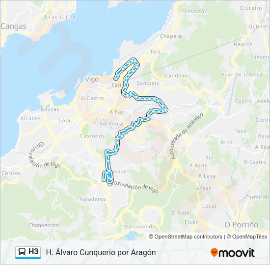 H3 Bus Line Map