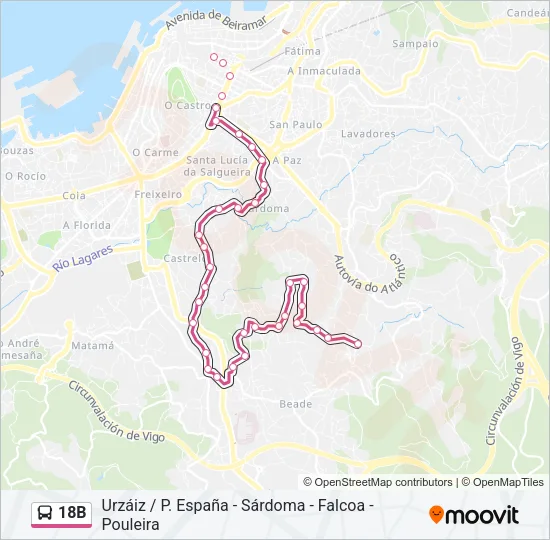 18B Bus Line Map