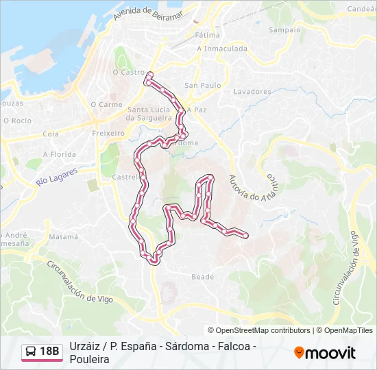 18B Bus Line Map