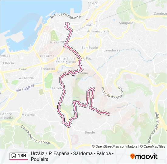 18B Bus Line Map