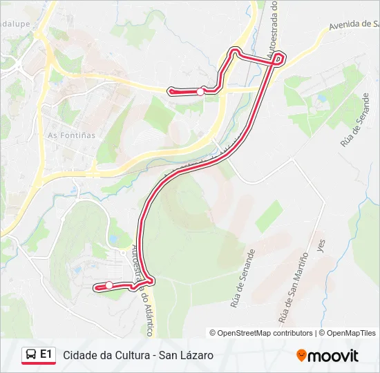 E1 Bus Line Map