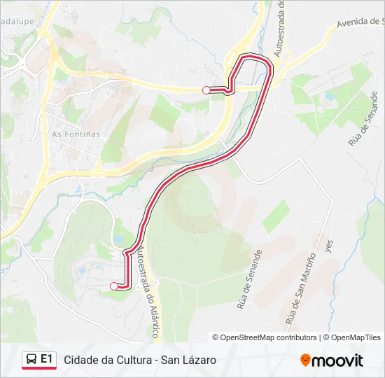 E1 Bus Line Map