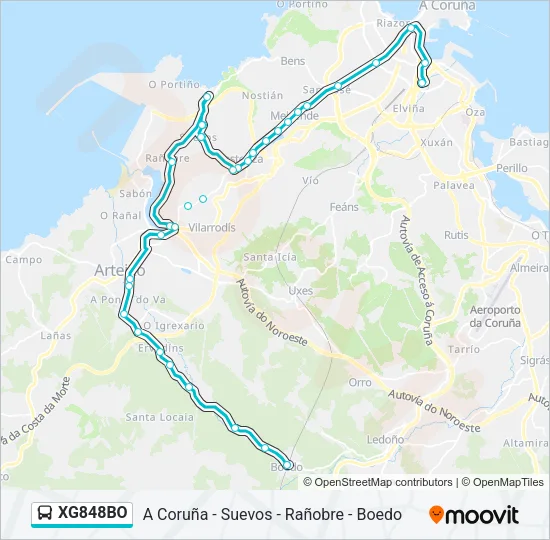 XG848BO Bus Line Map