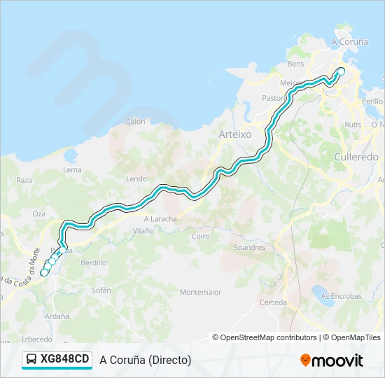 XG848CD Bus Line Map