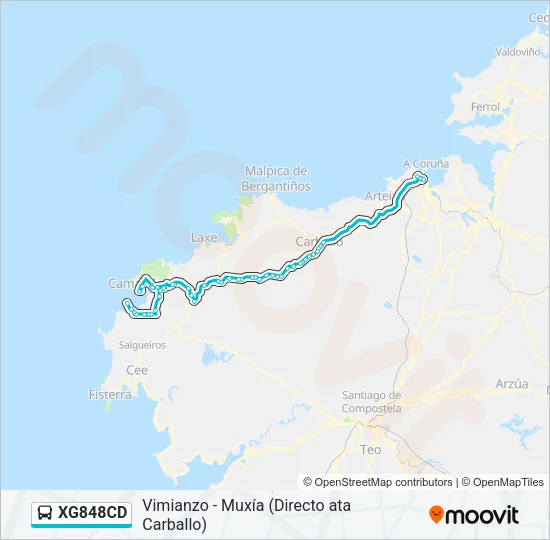XG848CD Bus Line Map