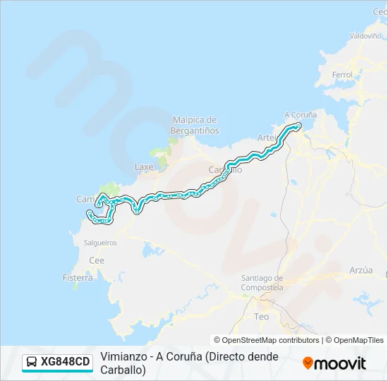 XG848CD Bus Line Map