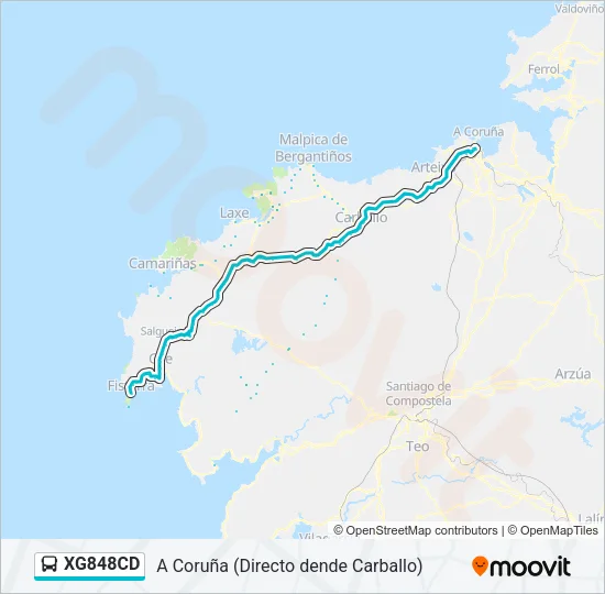 XG848CD Bus Line Map