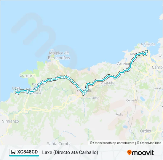 XG848CD Bus Line Map