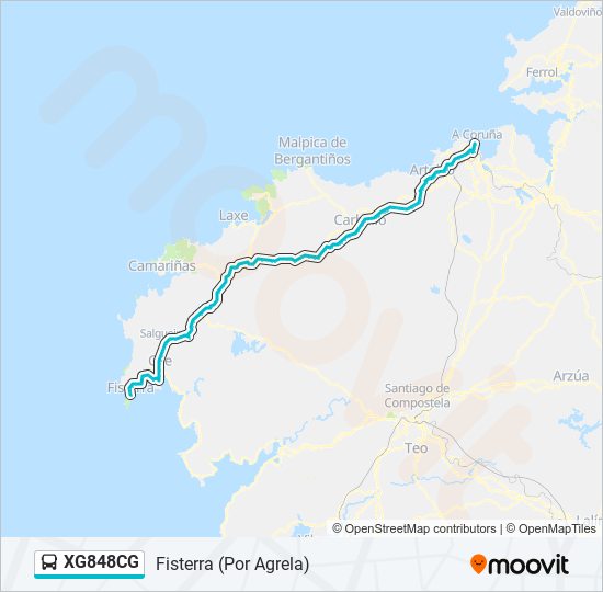 XG848CG bus Mapa de línia