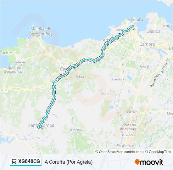 XG848CG bus Line Map