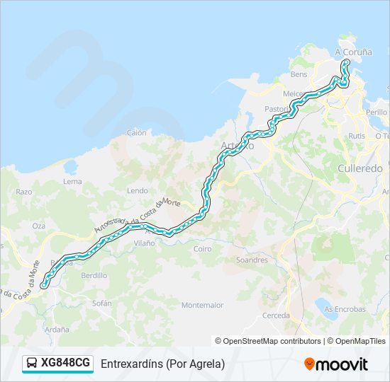 Mapa de XG848CG de autobús