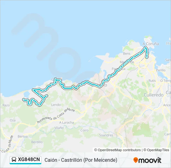 XG848CN Bus Line Map