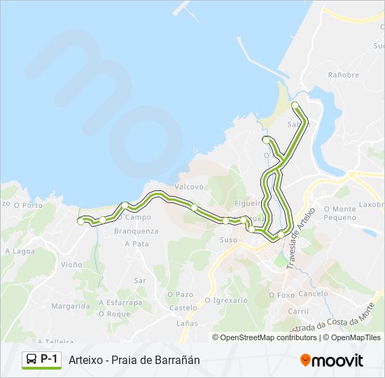 P-1 bus Line Map