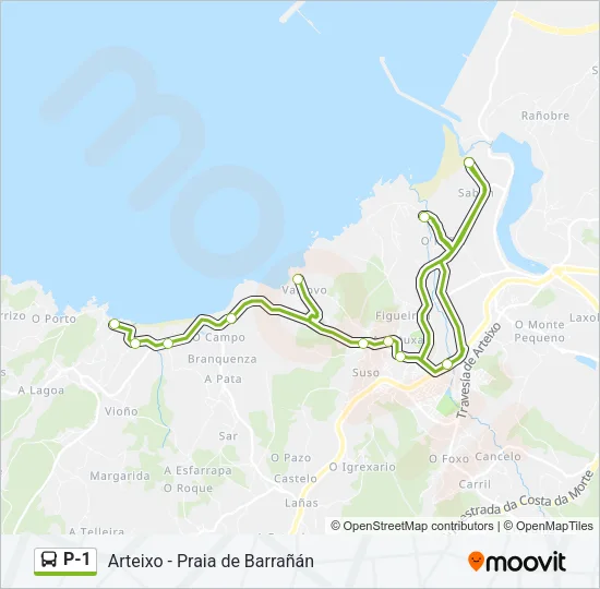 P-1 Bus Line Map