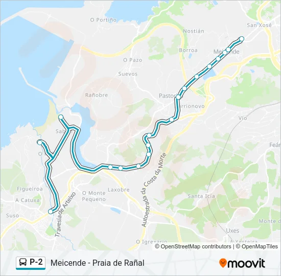 P-2 Bus Line Map