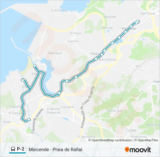 P-2 Bus Line Map
