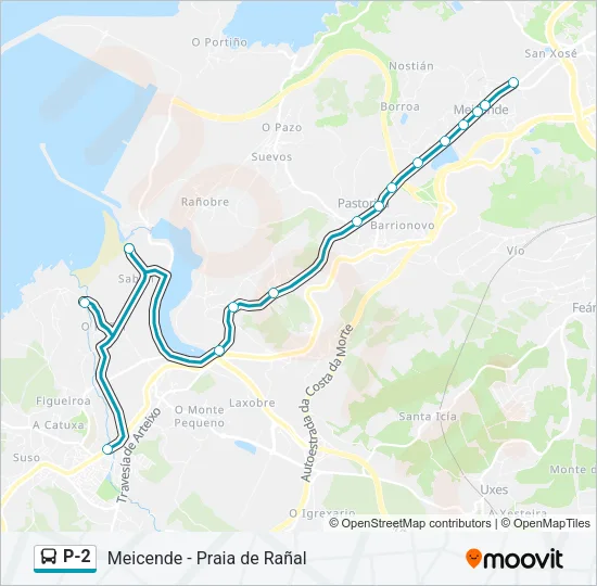 P-2 Bus Line Map