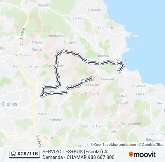 XG871TB Bus Line Map