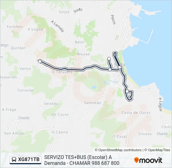 XG871TB Bus Line Map
