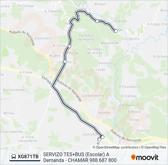 XG871TB Bus Line Map