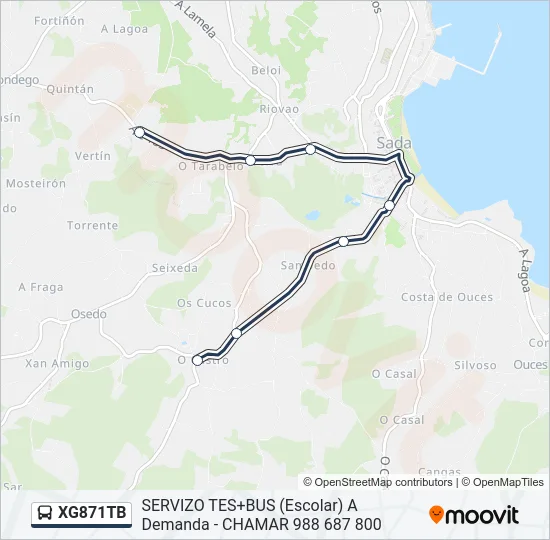 XG871TB Bus Line Map