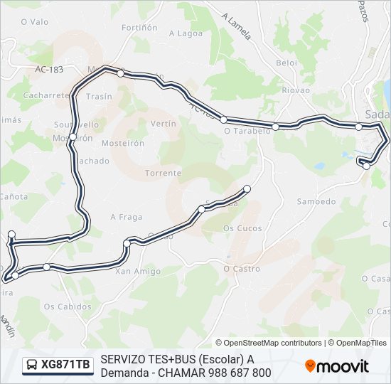 XG871TB bus Line Map