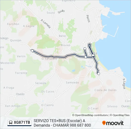 XG871TB Bus Line Map