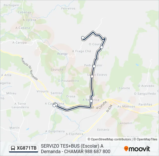 XG871TB Bus Line Map