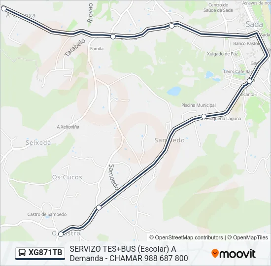 XG871TB Bus Line Map