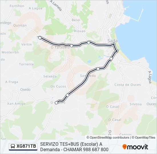 XG871TB bus Line Map