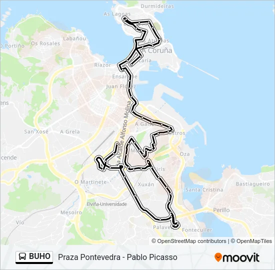 BUHO Bus Line Map