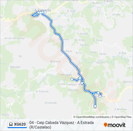 XG620 Bus Line Map