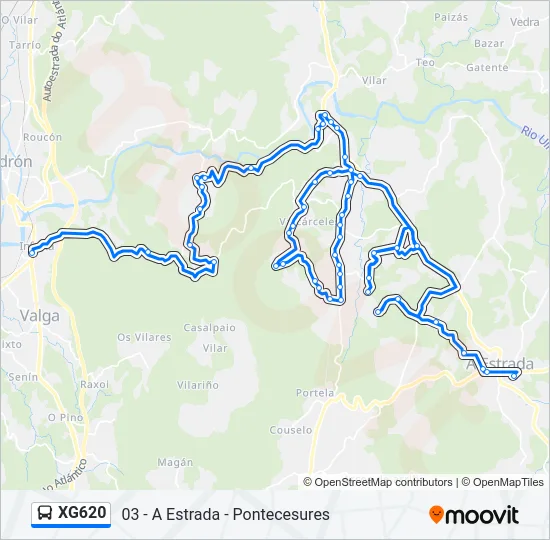 XG620 Bus Line Map
