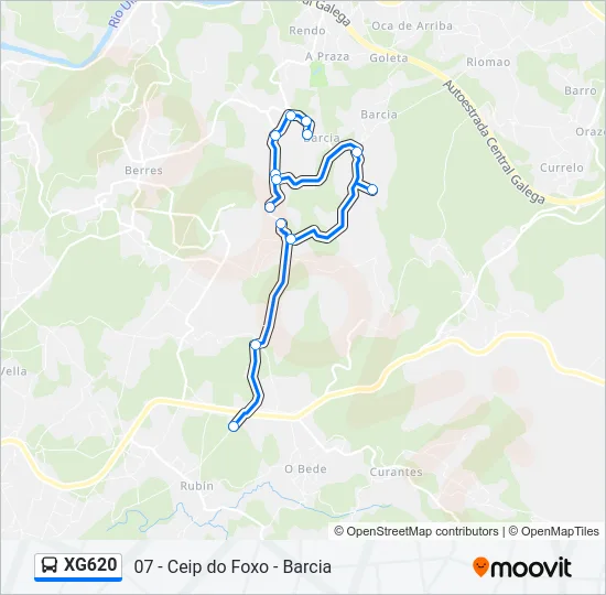 XG620 Bus Line Map