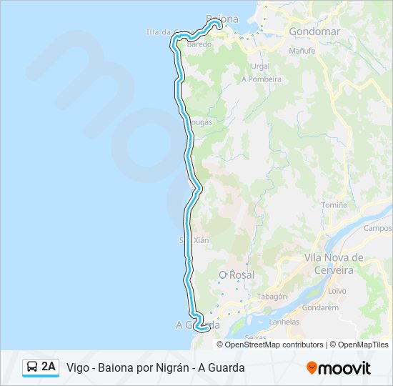 Mapa de 2A de autobús