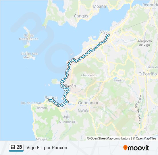 Mapa de 2B de autobús