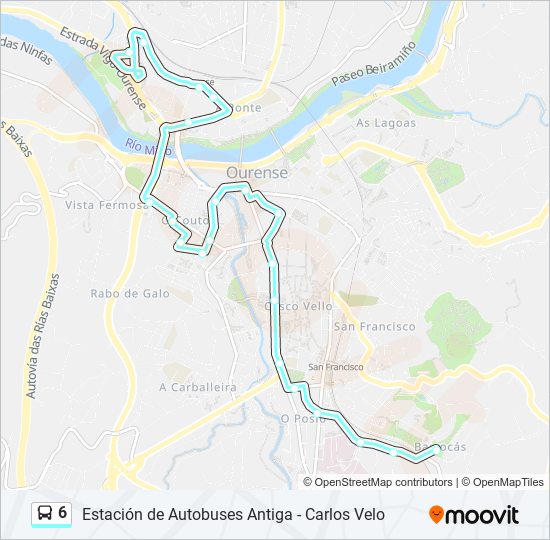 6 bus Line Map