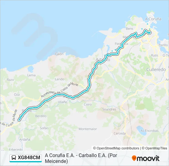 XG848CM Bus Line Map