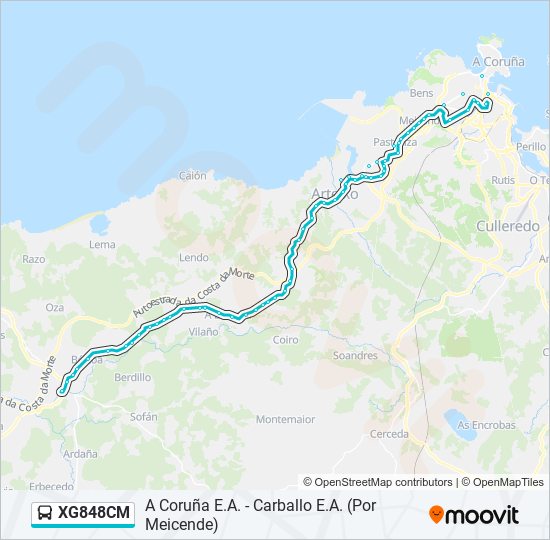 XG848CM bus Line Map