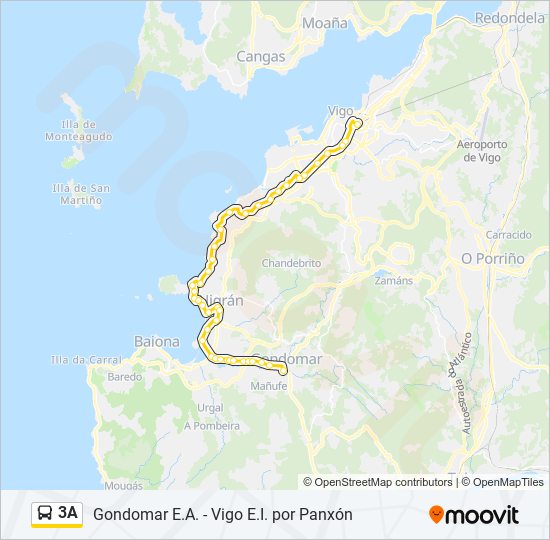 3A bus Mapa de línia