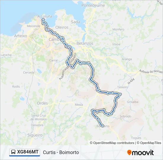XG846MT Bus Line Map