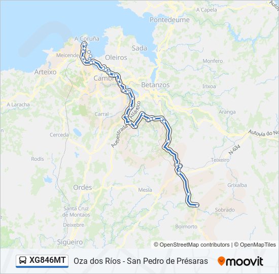 XG846MT bus Line Map