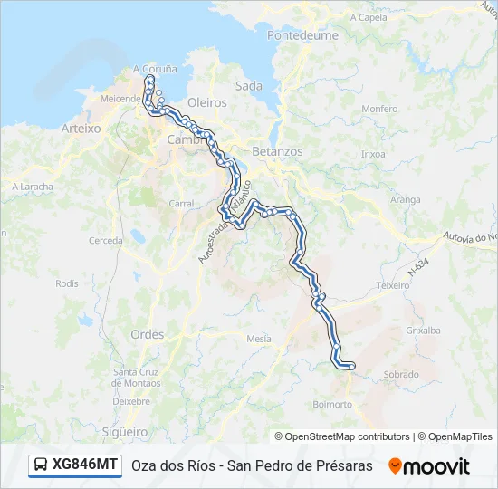 XG846MT Bus Line Map