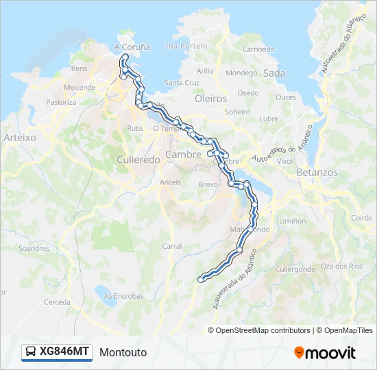 XG846MT Bus Line Map