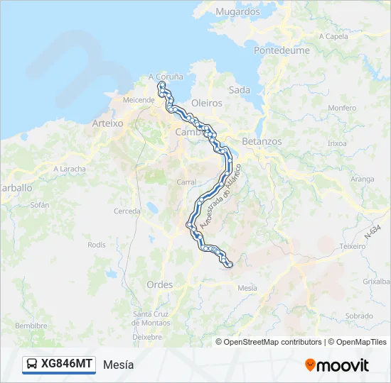 XG846MT Bus Line Map