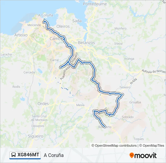 XG846MT Bus Line Map