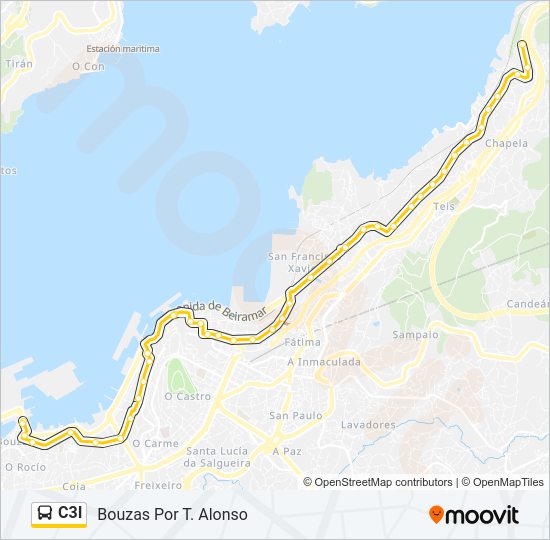 C3I bus Mapa de línia